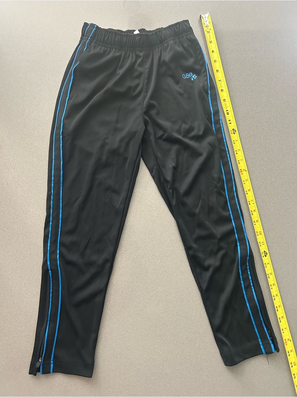 GAP Kids Black Track Pants with Blue Stripes Size M..